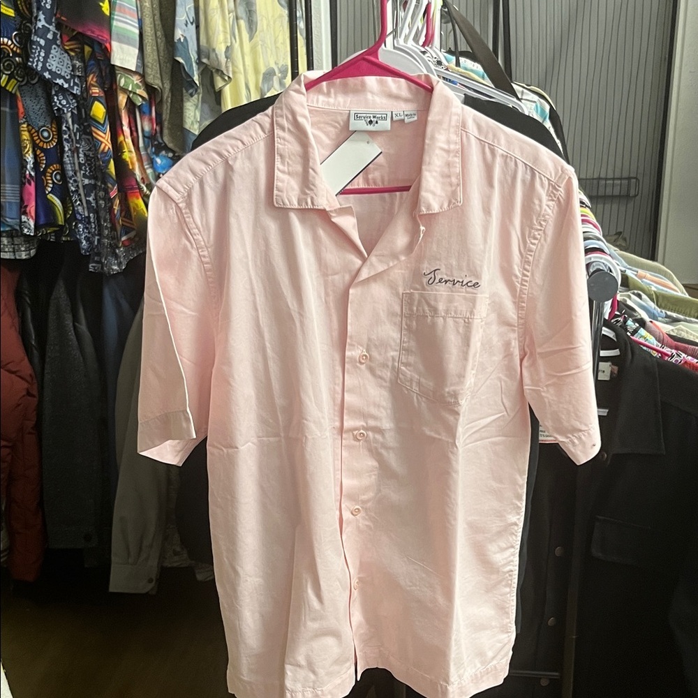 Service Works Men's Casual Button Down Shirt 100% Organic Cotton